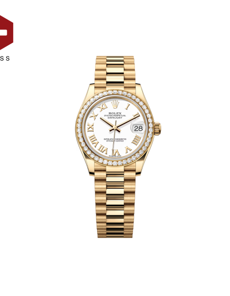SWISS ROLEX DATEJUST DIAMOND BEZEL WHITE ROMAN DIAL 278288