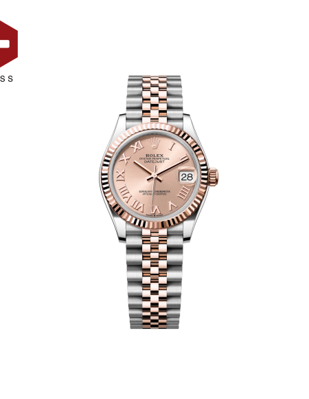 SWISS ROLEX DATEJUST FLUTED BEZEL ROSEGOLD ROMAN DIAL 278271