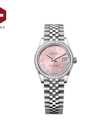 SWISS ROLEX DATEJUST DIAMOND BEZEL PINK ROMAN 278289