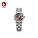 SWISS ROLEX DATEJUST DIAMOND BEZEL DARK GREY ROMAN DIAL 278289
