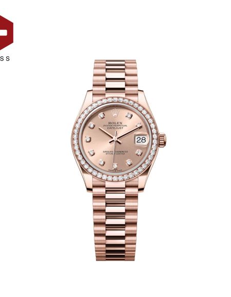 SWISS ROLEX DATEJUST DIAMOND BEZEL ROSEGOLD 278285