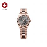 SWISS ROLEX DATEJUST FLUTED BEZEL SLATE ROMAN DIAL 278278