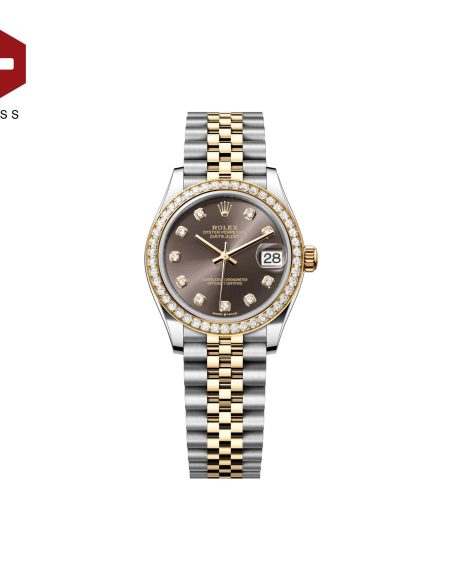 SWISS ROLEX DATEJUST DIAMOND BEZEL DARK GREY 278383