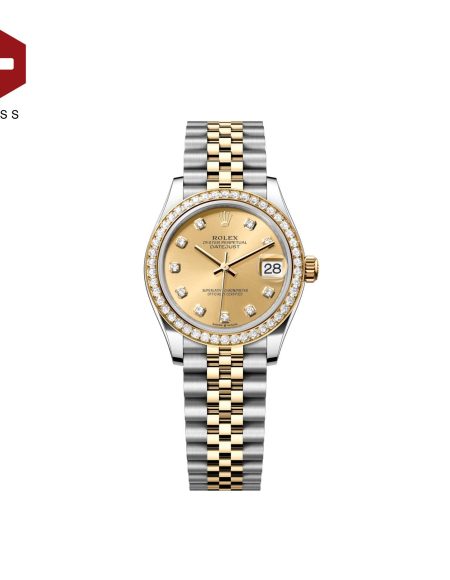 SWISS ROLEX DATEJUST DIAMOND BEZEL CHAMPAGNE 278383
