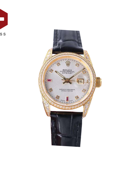 SWISS ROLEX DATEJUST DIAMOND BEZEL WHITE 16018