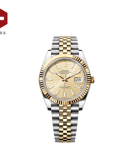 SWISS ROLEX DATEJUST FLUTED BEZEL FLUTED MOTIF GOLDEN 126333