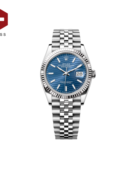 SWISS ROLEX DATEJUST FLUTED BEZEL FLUTED MOTIF BRIGHT BLUE 126334