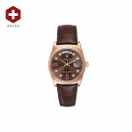 SWISS ROLEX DAY-DATE FLUTED BEZEL CHOCOLATE 118135