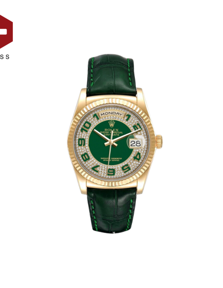 SWISS ROLEX DAY-DATE FLUTED BEZEL DIAMOND DIAL 118118