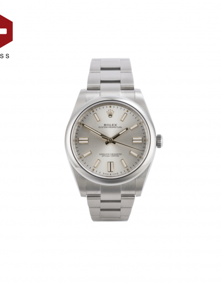 SWISS ROLEX OYSTER PERPETUAL SILVER 124300